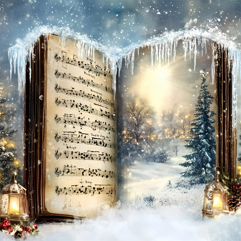 Christmas Backdrops For Photos Carol Frozen Forest Backdrop GQ57-19