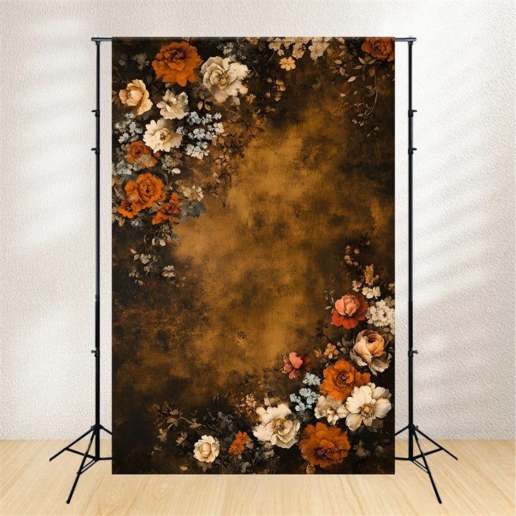 Fine Art Backdrop Rustic Amber Floral Video Backdrops GQ57-190