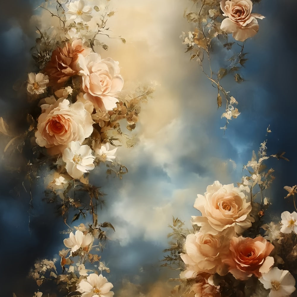 Oil Painting Photography Backdrop Cloudy Rose Backdrop GQ57-191