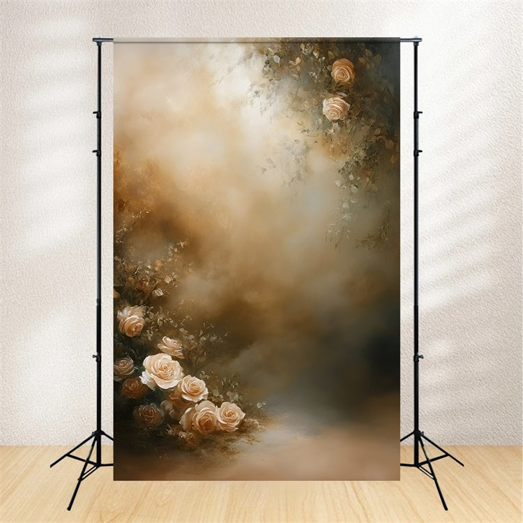 Painting Backdrop Warm Caramel Bloom Beautiful Backdrops GQ57-195
