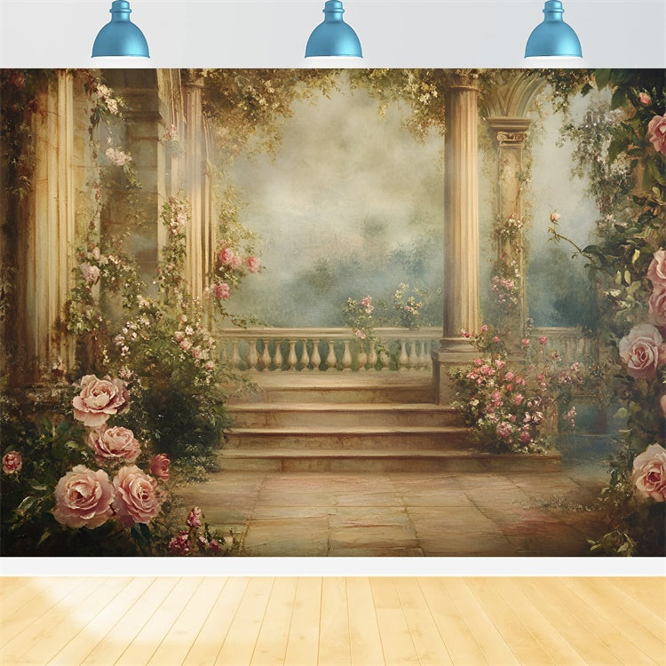 Painting Backdrop Garden Hallway Best Photography Backdrops GQ57-199