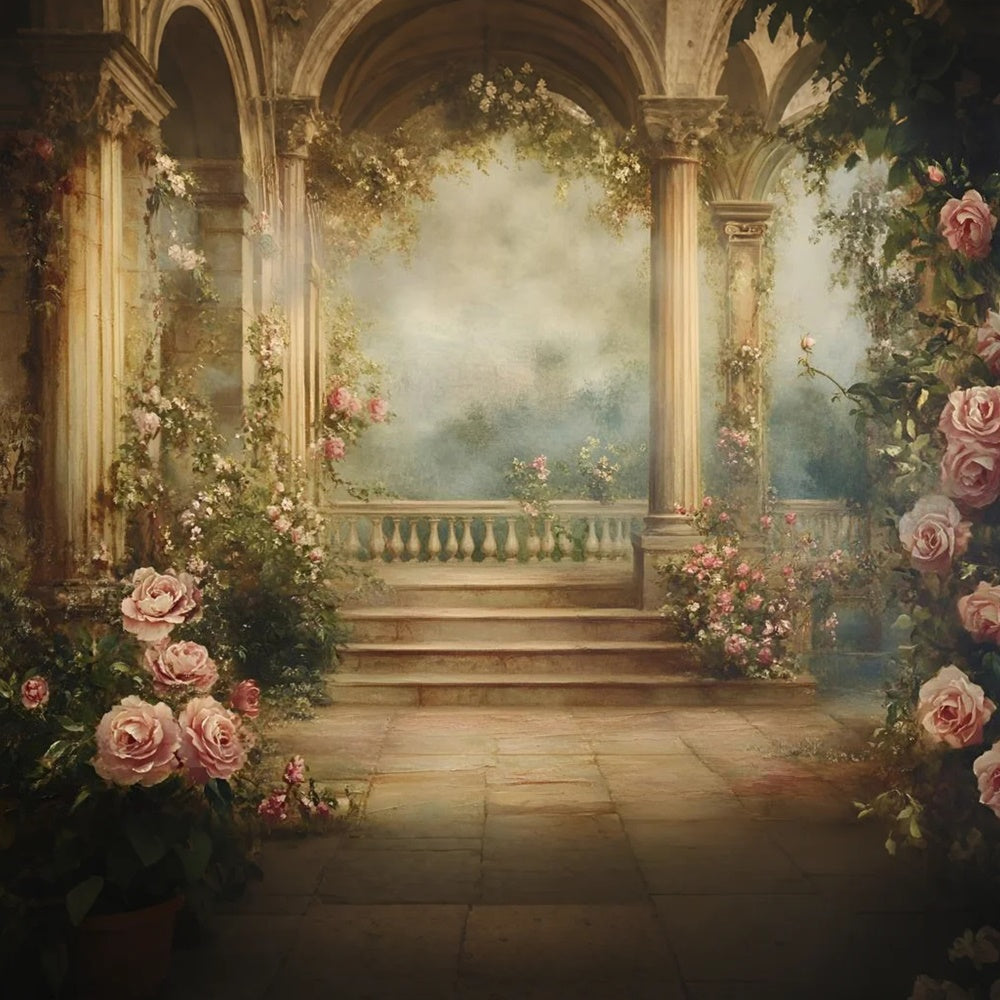 Painting Backdrop Garden Hallway Best Photography Backdrops GQ57-199