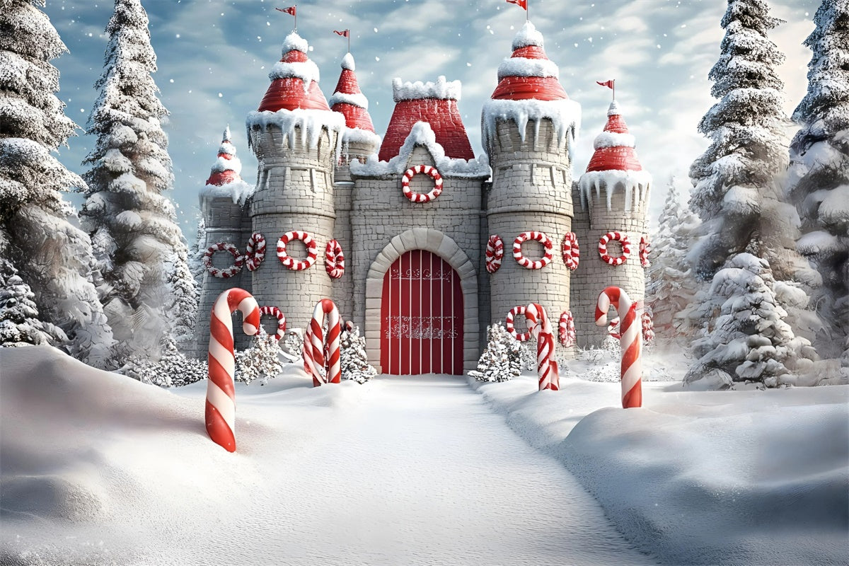 Christmas Photo Backdrops Sweet Winter Fortress Backdrop GQ57-21