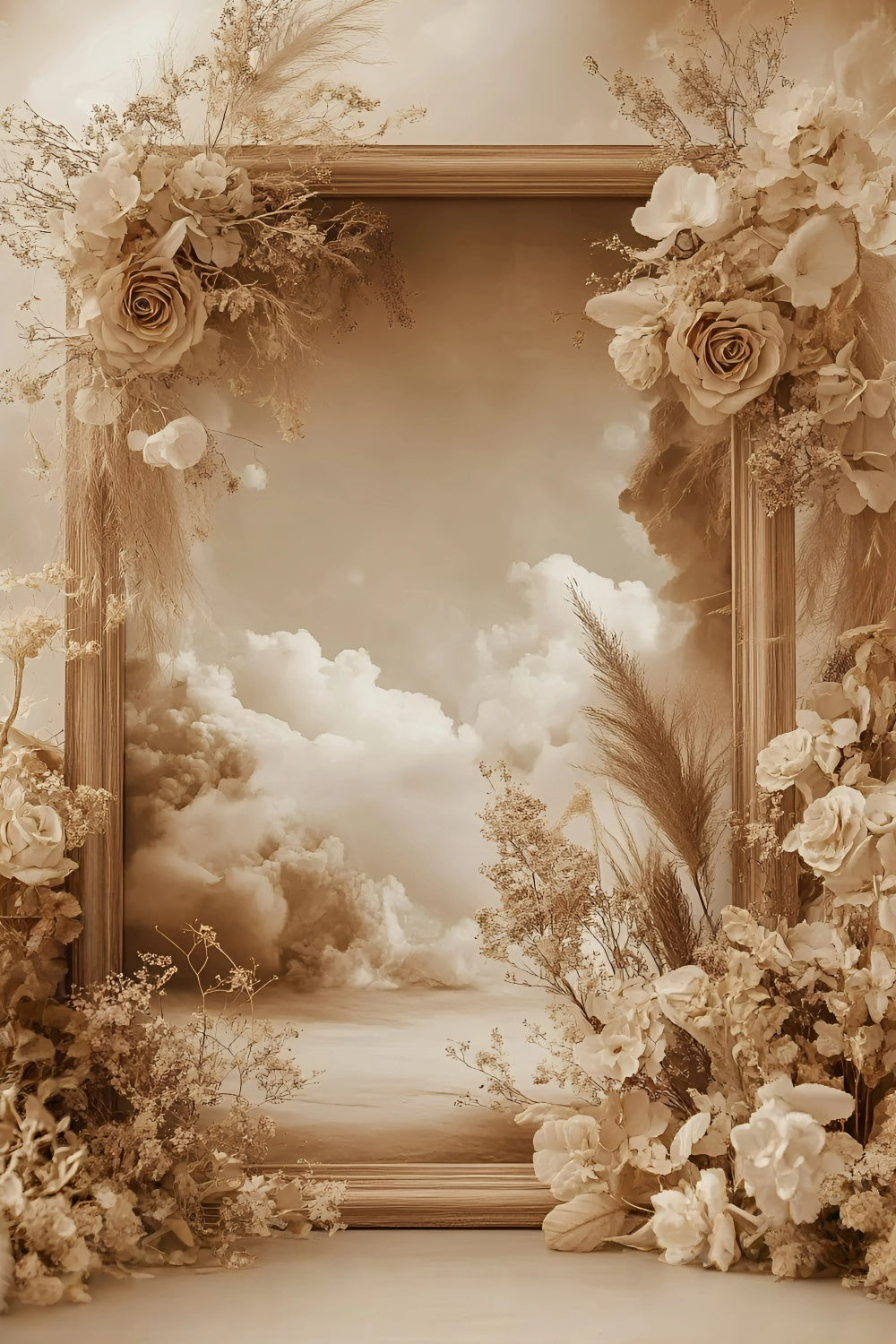 Bohemian Style Backdrop Serene Cloud Blossom Backdrop GQ57-218