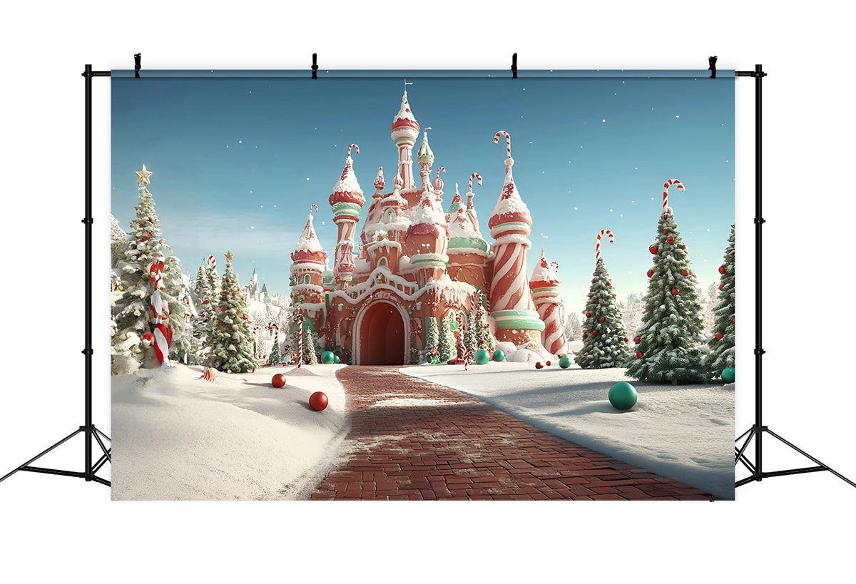 Christmas Photo Backdrops Jolly Confection Castle Backdrop GQ57-23