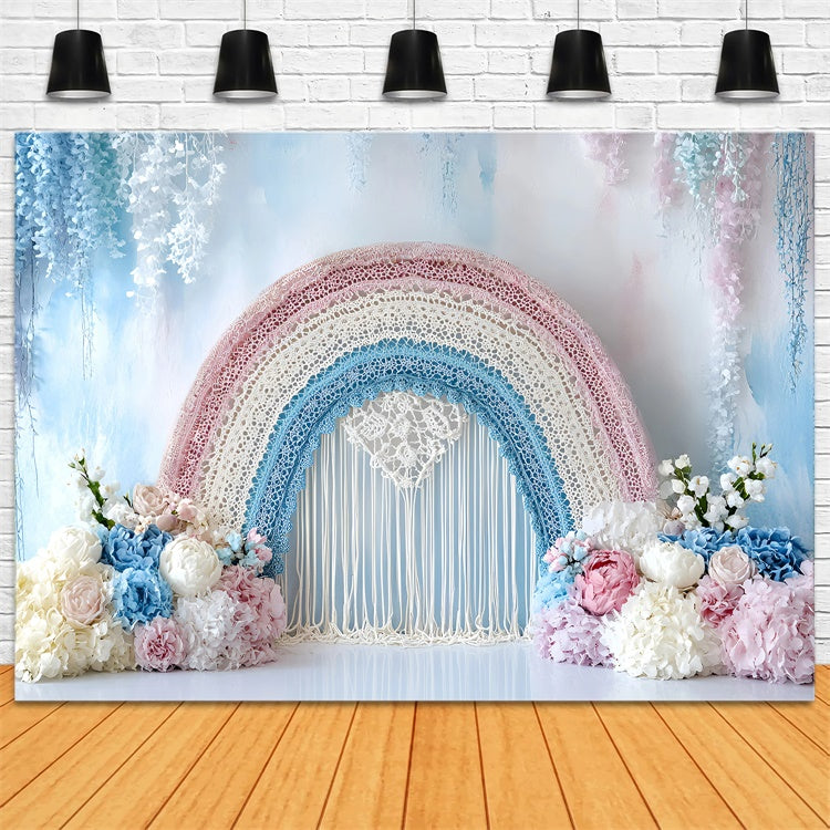 Bohemian Style Backdrop Pastel Dream Lace Arch Backdrop GQ57-238