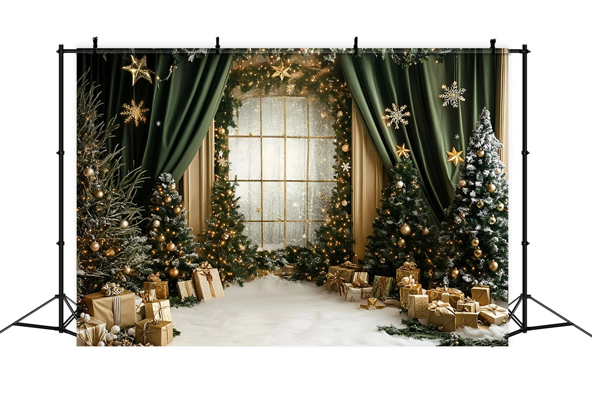 Christmas Backdrops For Photos Green Curtain Regal Backdrop GQ57-35