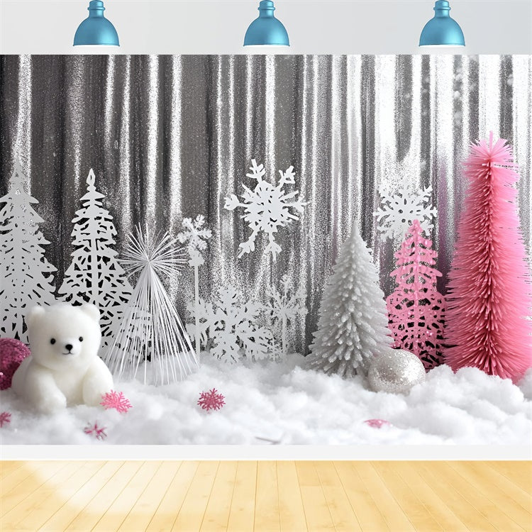 Christmas Photography Backdrops Shiny Winter Whimsy Backdrop GQ57-36