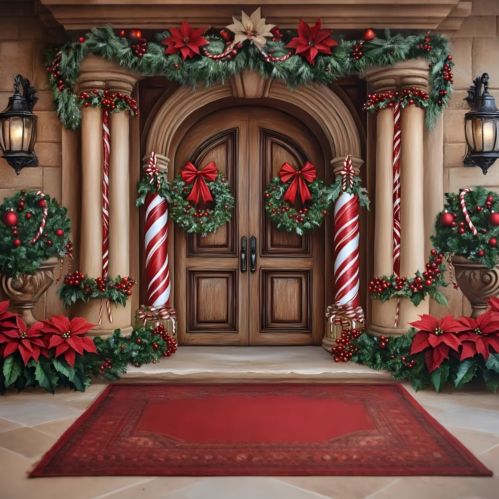 Christmas Backdrops Sale Candy Cane Column Entry Backdrop GQ57-39