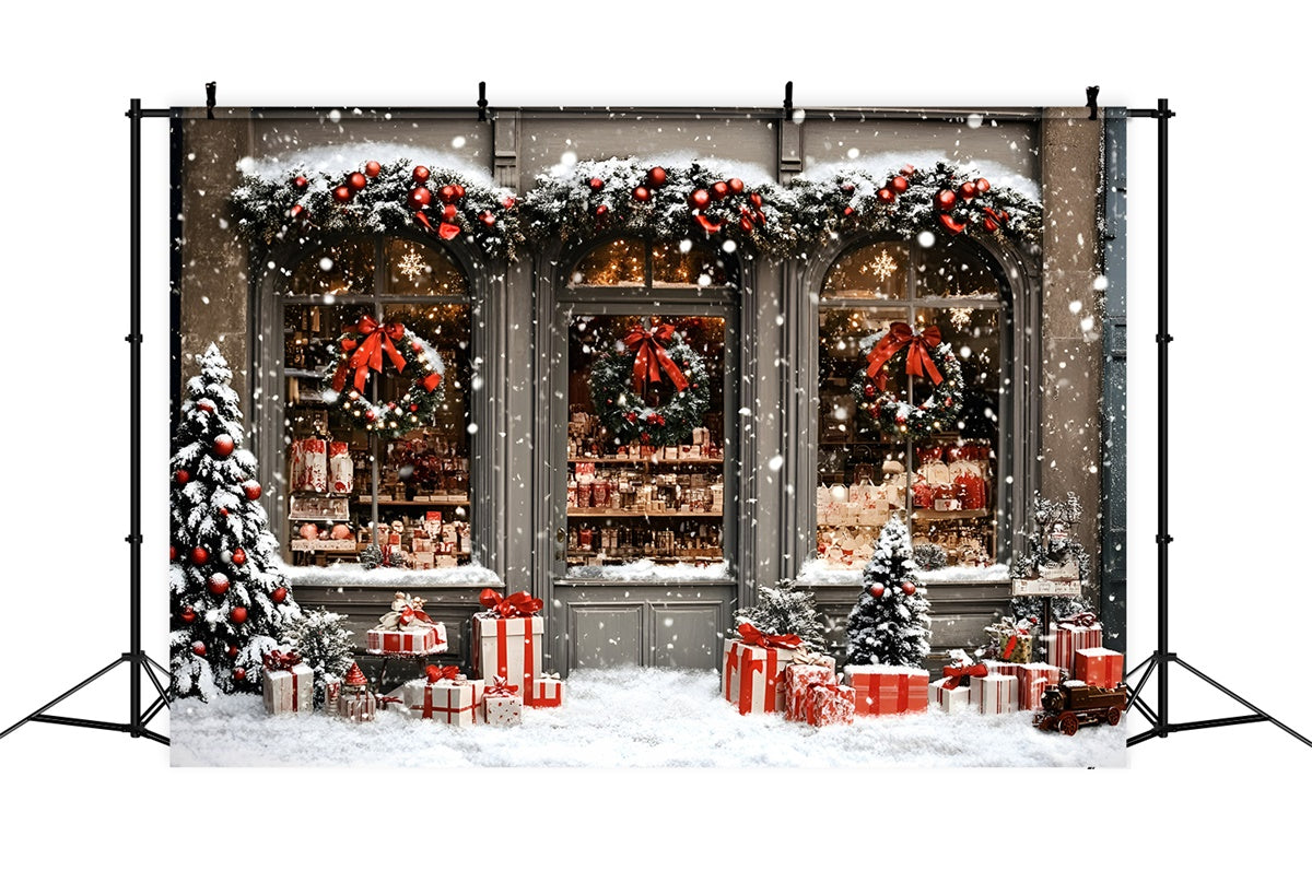 Christmas Backdrop Holiday Boutique Snowfall Backdrop GQ57-42