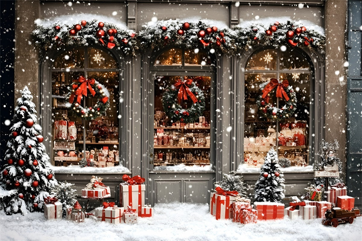 Christmas Backdrop Holiday Boutique Snowfall Backdrop GQ57-42