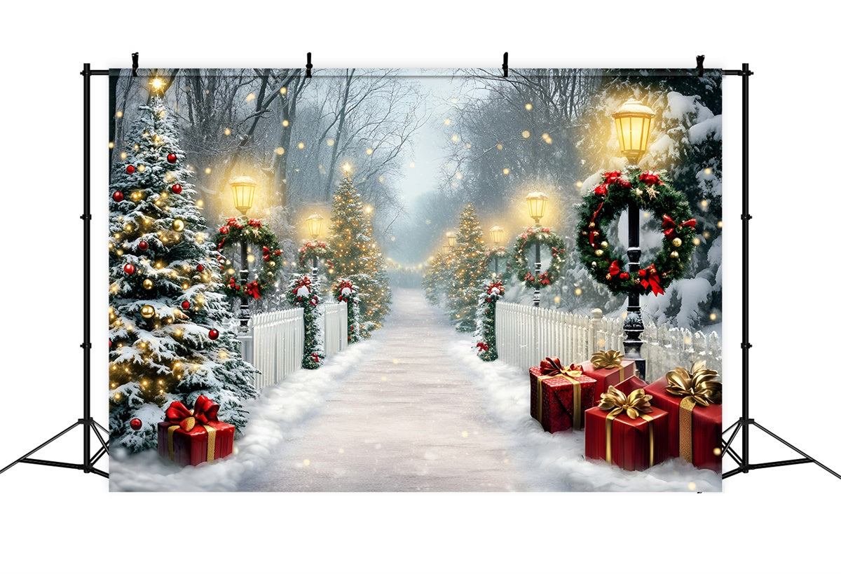 Christmas Photo Backdrops Sparkling Holiday Path Backdrop GQ57-45