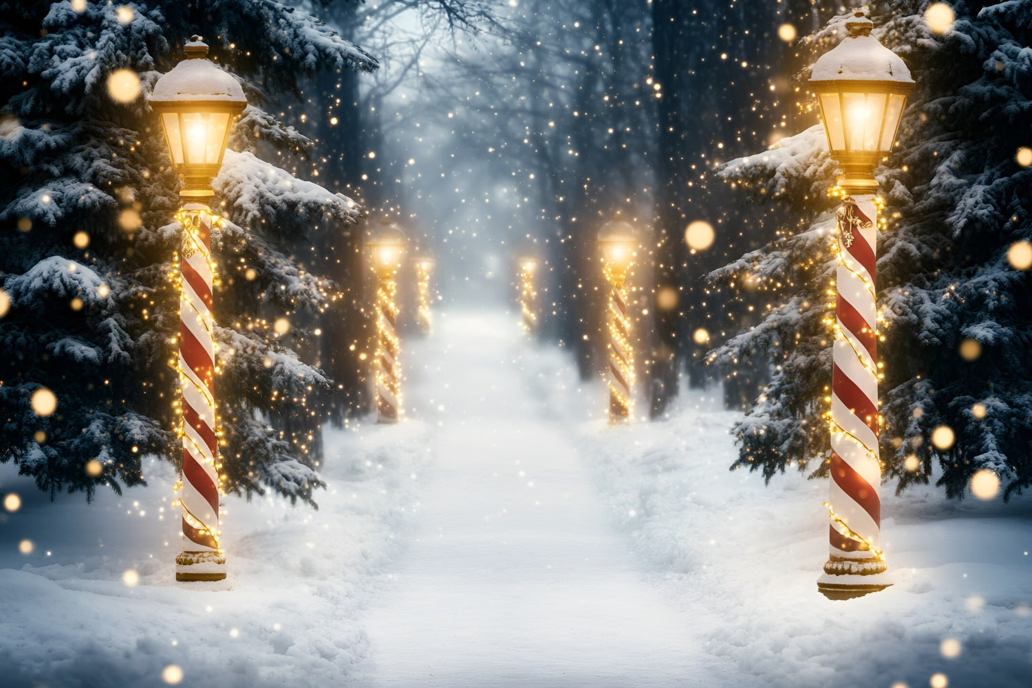 Snow Forest Backdrop Holiday Magic Forest Backdrop GQ57-73