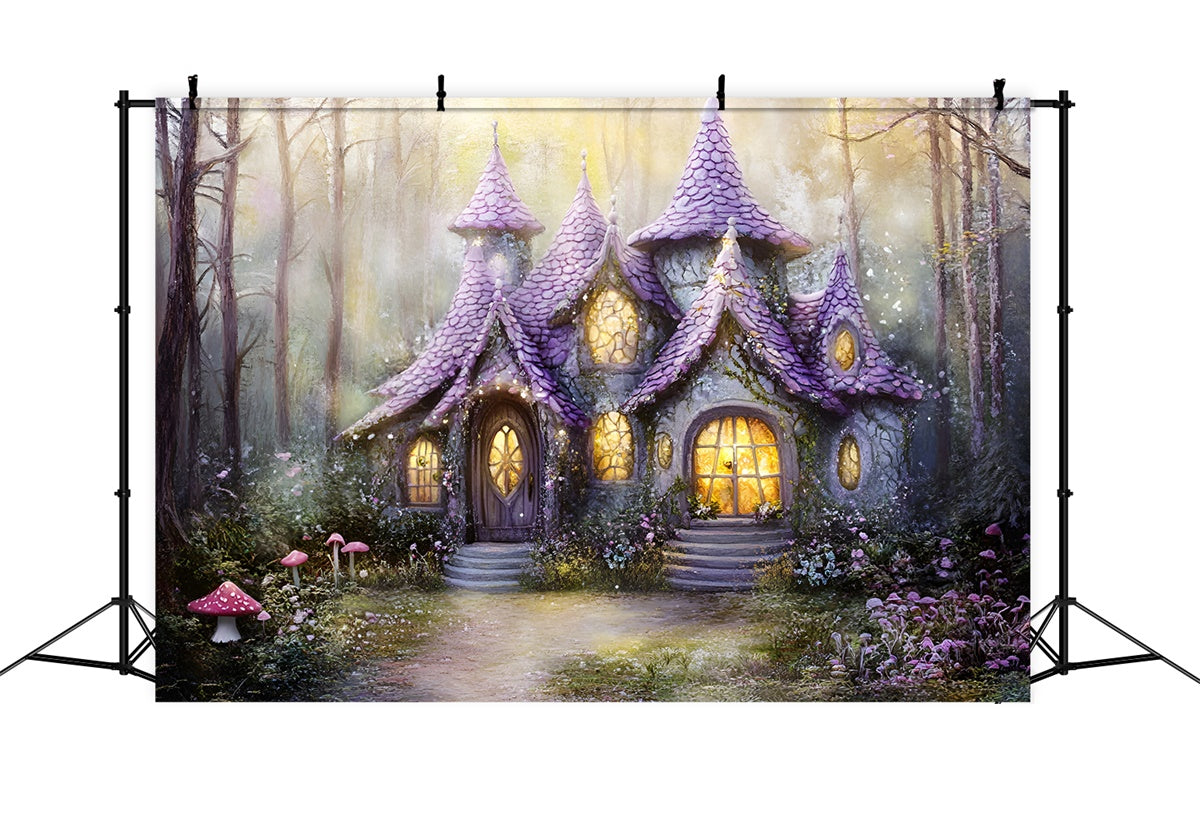 Fairy Forest Backdrop Lavender Cottage Dreams Backdrop GQ57-76