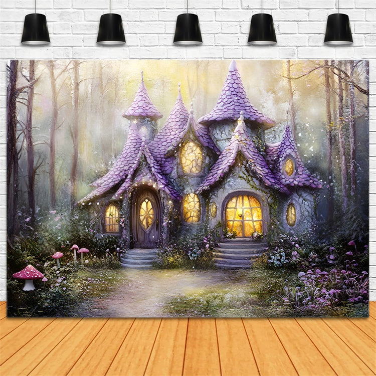 Fairy Forest Backdrop Lavender Cottage Dreams Backdrop GQ57-76