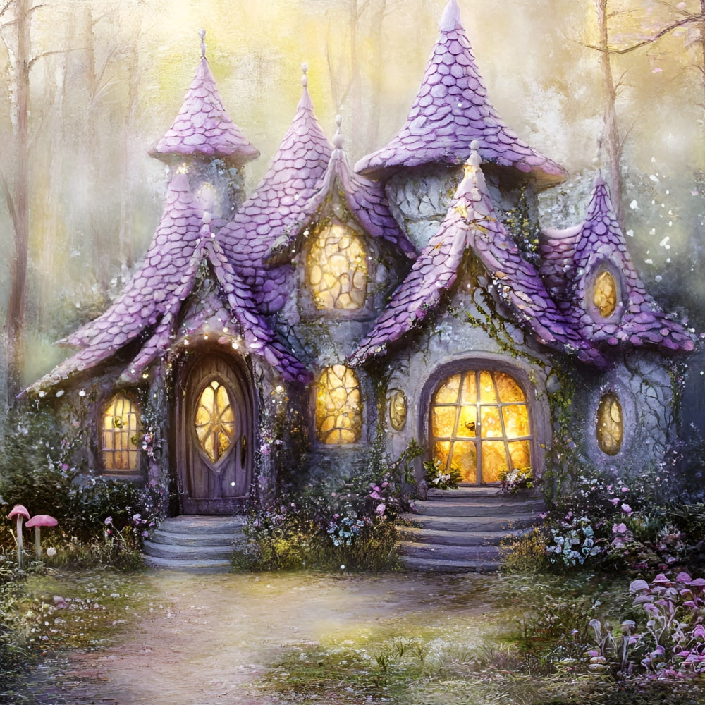 Fairy Forest Backdrop Lavender Cottage Dreams Backdrop GQ57-76