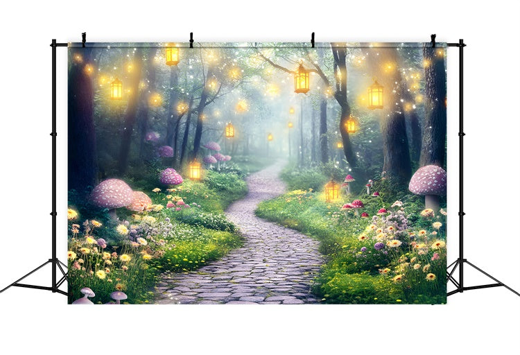 Magical Forest Backdrop Fairy Lantern Path Backdrop GQ57-78