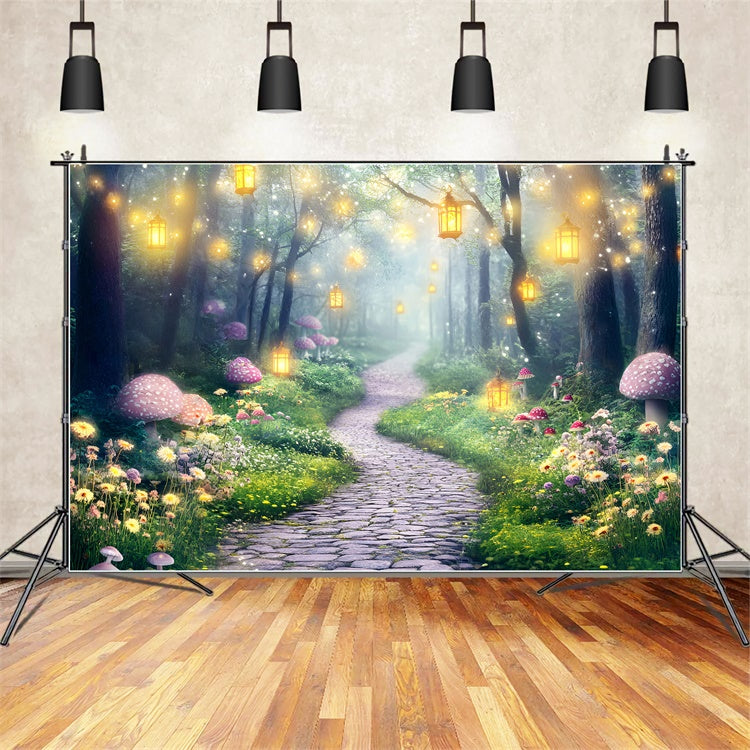 Magical Forest Backdrop Fairy Lantern Path Backdrop GQ57-78