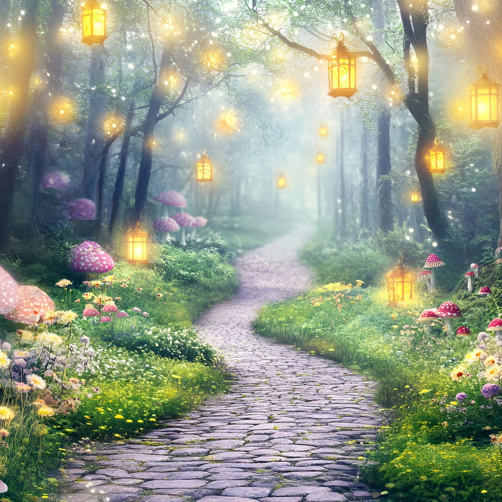 Magical Forest Backdrop Fairy Lantern Path Backdrop GQ57-78