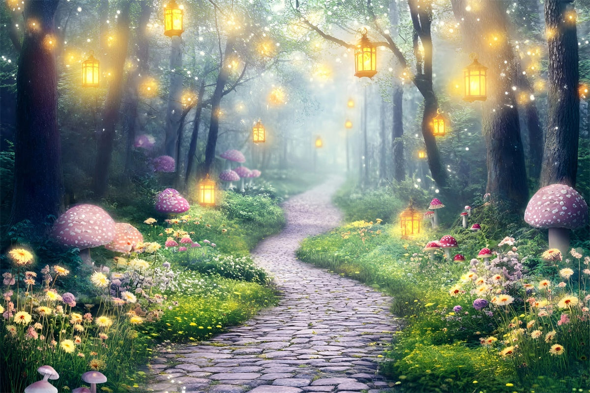 Magical Forest Backdrop Fairy Lantern Path Backdrop GQ57-78