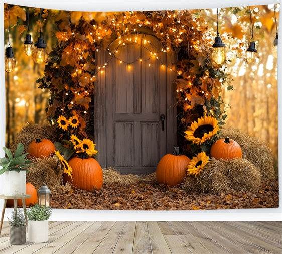 Autumn Photography Backdrops Sunflower Glow Entry Backdrop GQ57-93