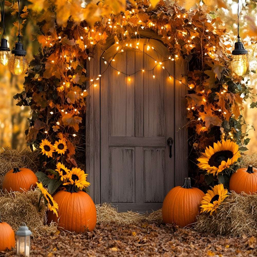 Autumn Photography Backdrops Sunflower Glow Entry Backdrop GQ57-93