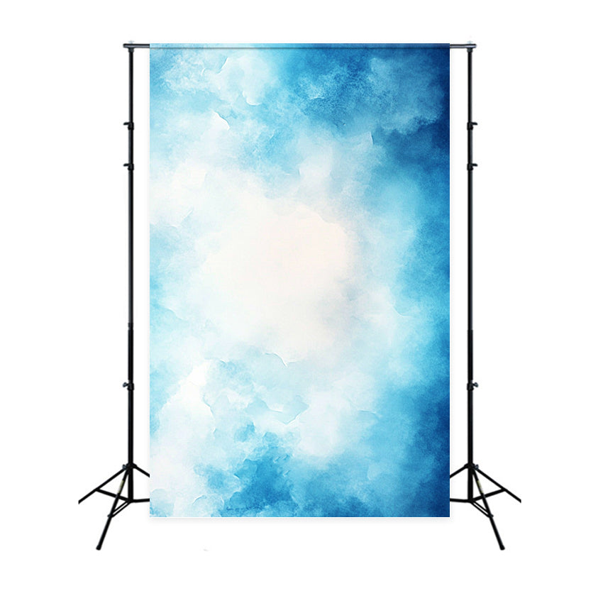 Watercolor Backdrop Soft Watercolor Cloud Blue Texture Background for Portraits GQ58-100