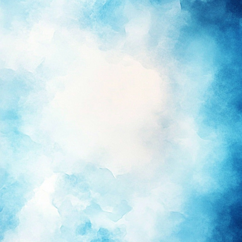 Watercolor Backdrop Soft Watercolor Cloud Blue Texture Background for Portraits GQ58-100
