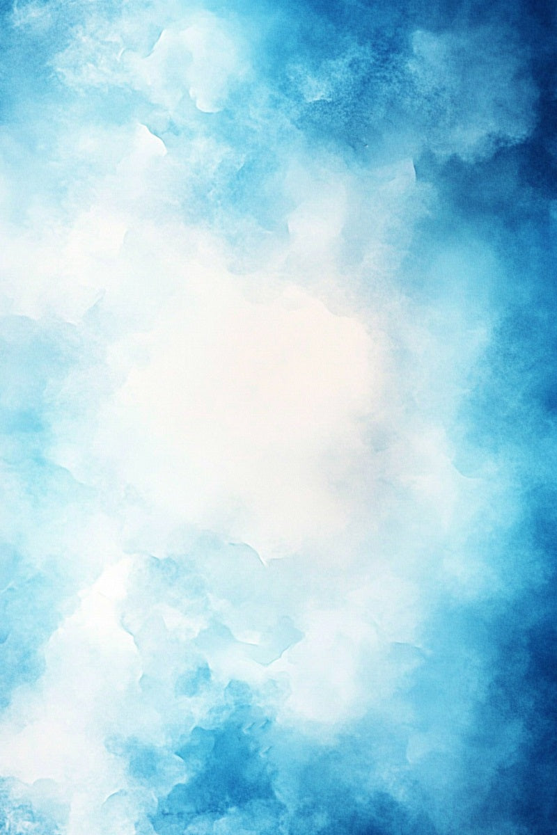 Watercolor Backdrop Soft Watercolor Cloud Blue Texture Background for Portraits GQ58-100