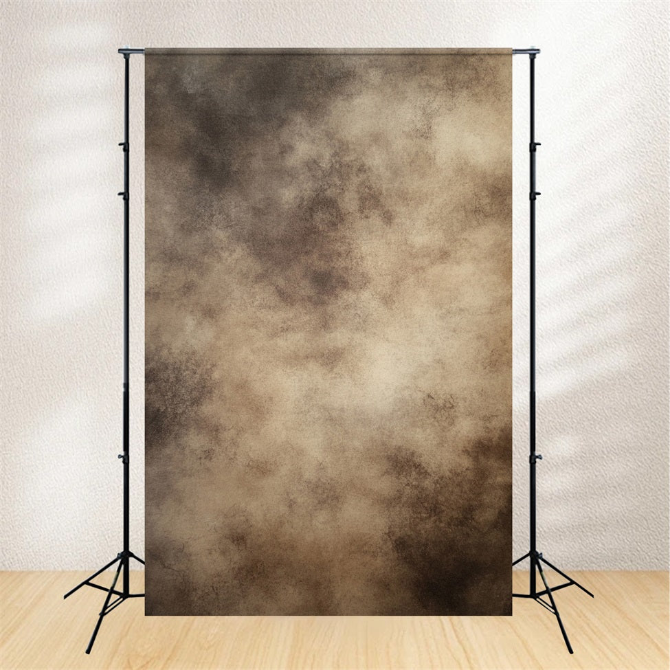 Cream Backdrop Deep Mocha and Sand Cloudy Pattern Photo Portrait Backdrop GQ58-103