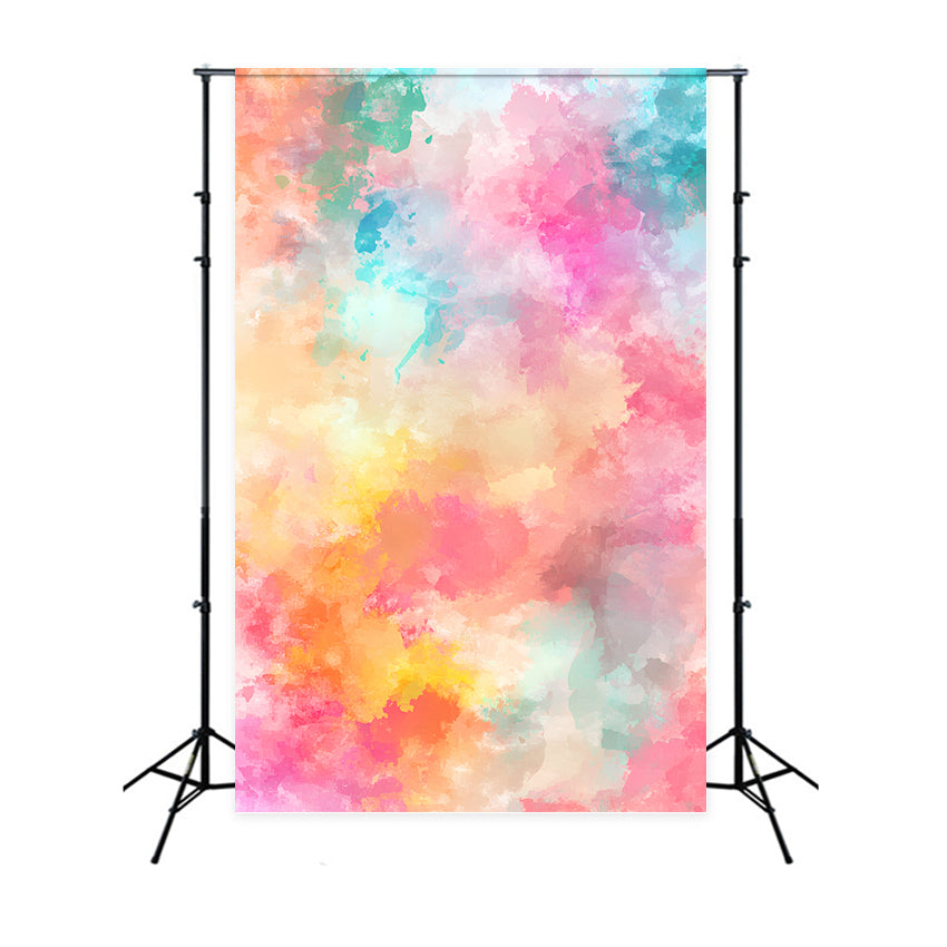 Watercolor Backdrop Vibrant Watercolor Splash Pastel Mix Photography Portrait Backdrop GQ58-98