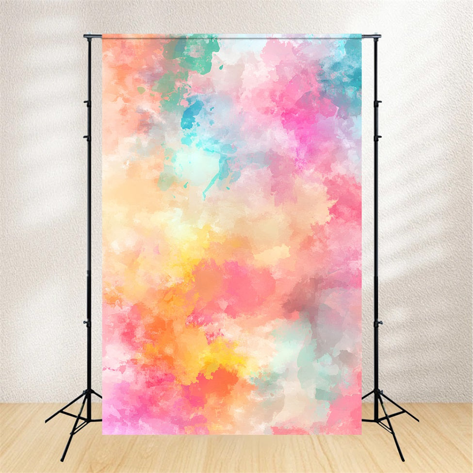 Watercolor Backdrop Vibrant Watercolor Splash Pastel Mix Photography Portrait Backdrop GQ58-98