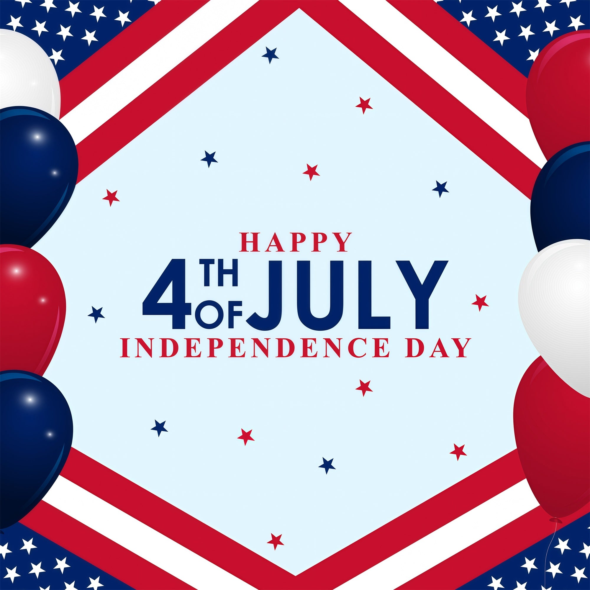 Independence Day Backdrops Patriotic Balloon Minimalist Backdrop GQ6-105