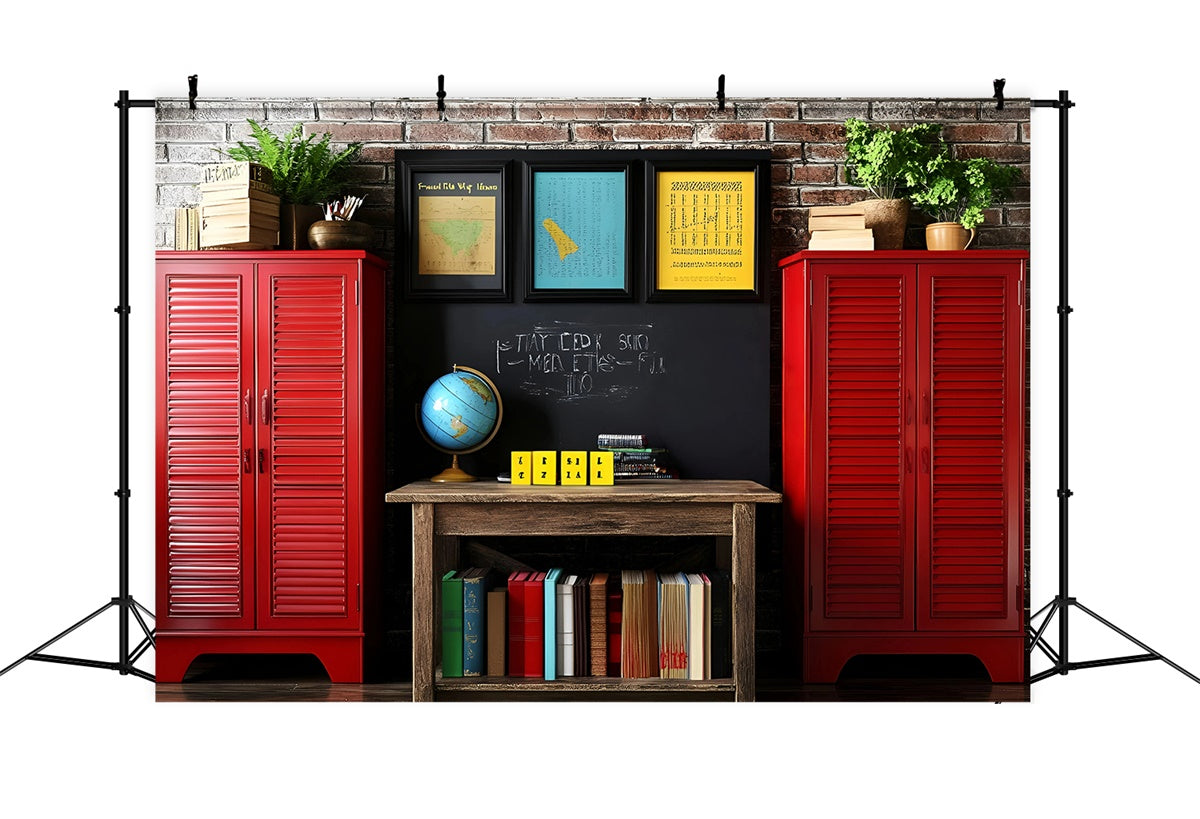 School Picture Backdrop Vintage School Locker Backdrop GQ6-168
