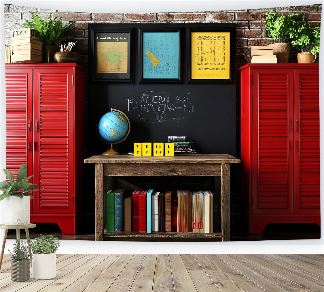 School Picture Backdrop Vintage School Locker Backdrop GQ6-168