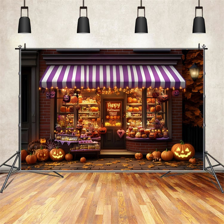 Photography Halloween Backdrop Spooky Pumpkin Window Backdrop GQ6-204