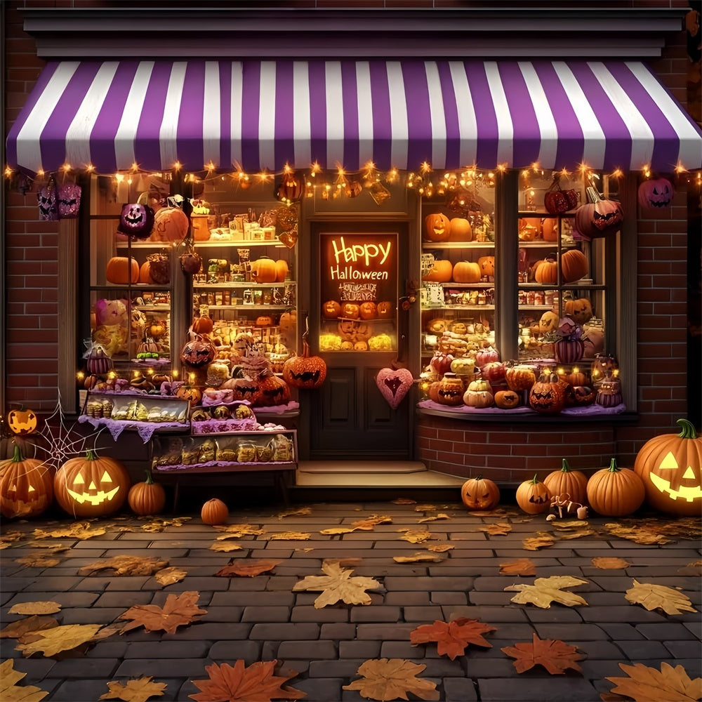 Photography Halloween Backdrop Spooky Pumpkin Window Backdrop GQ6-204
