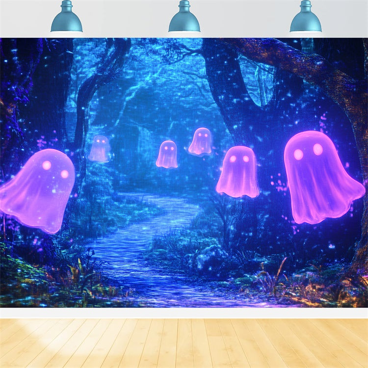 Dark Forest Backdrop Mystic Ghost Trail Halloween Photo Backdrops GQ6-216