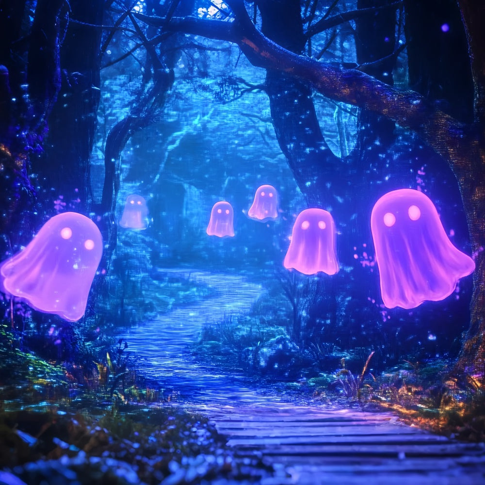 Dark Forest Backdrop Mystic Ghost Trail Halloween Photo Backdrops GQ6-216