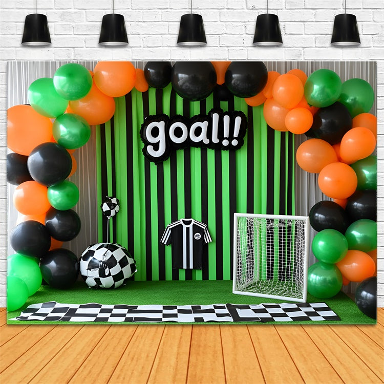 Sports Photo Backdrop Goal Time Soccer Party Backdrop GQ6-252