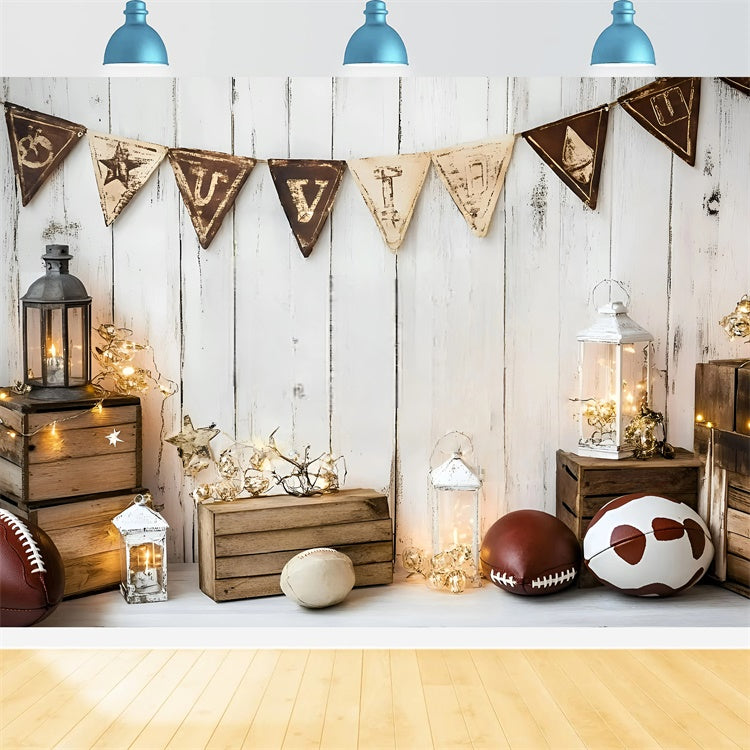 Football Photo Backdrop Rustic Football Bash Backdrop GQ6-255