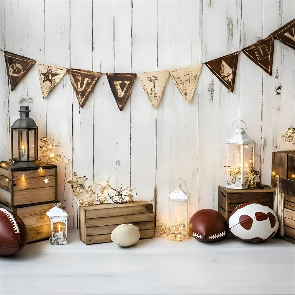 Football Photo Backdrop Rustic Football Bash Backdrop GQ6-255