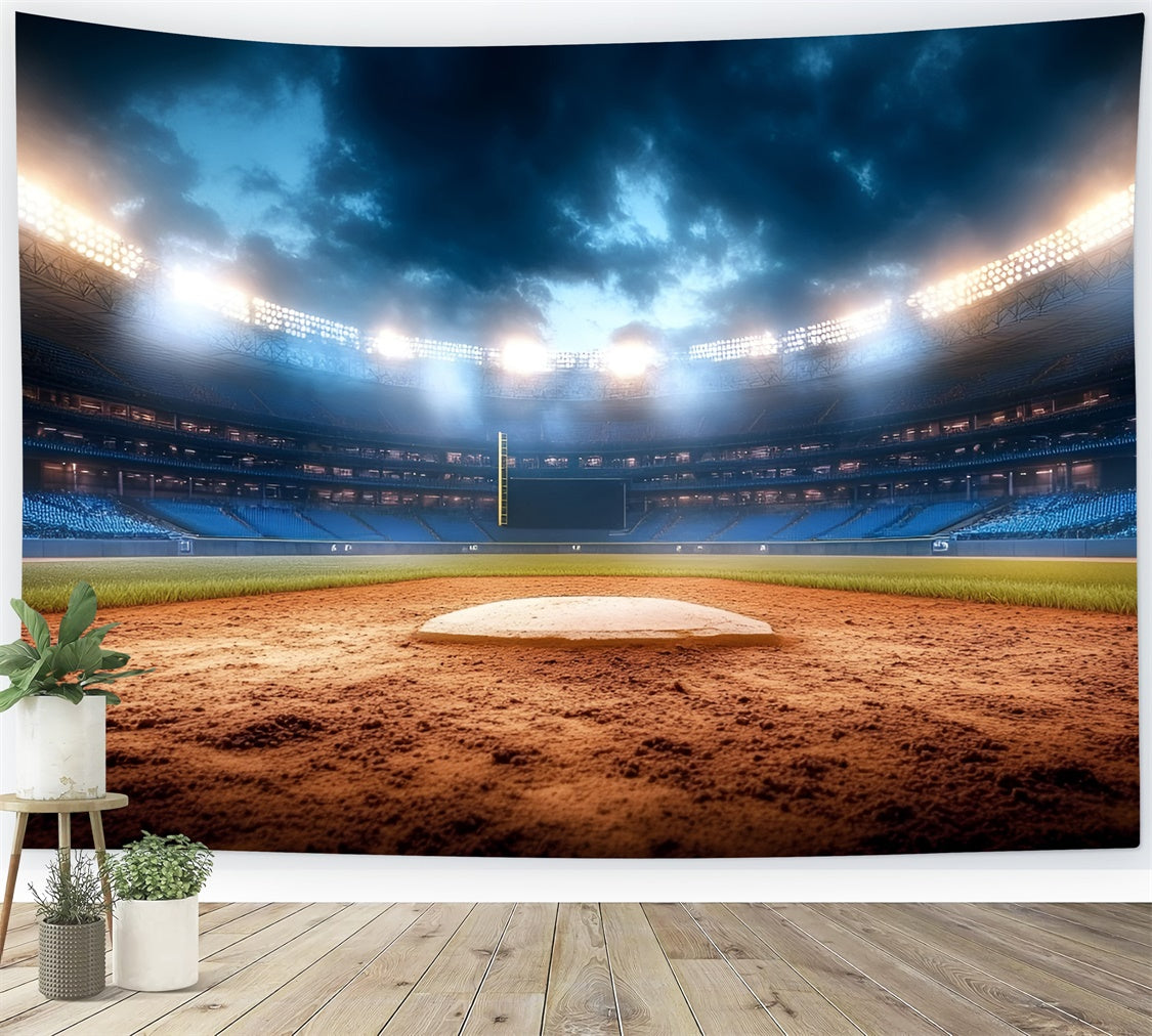 Baseball Field Backdrop Twilight Baseball Stage Backdrop GQ6-274