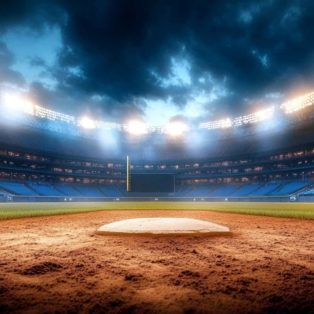 Baseball Field Backdrop Twilight Baseball Stage Backdrop GQ6-274