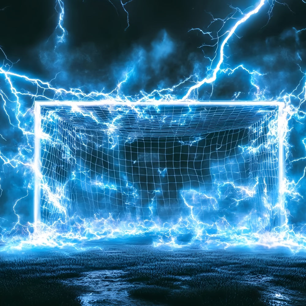 Soccer Photo Backdrop Neon Thunder Field Backdrop GQ6-279