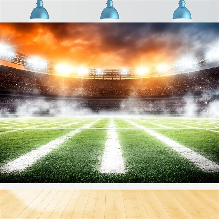 Football Stadium Backdrop Stadium Lights Smoke Backdrop GQ6-284