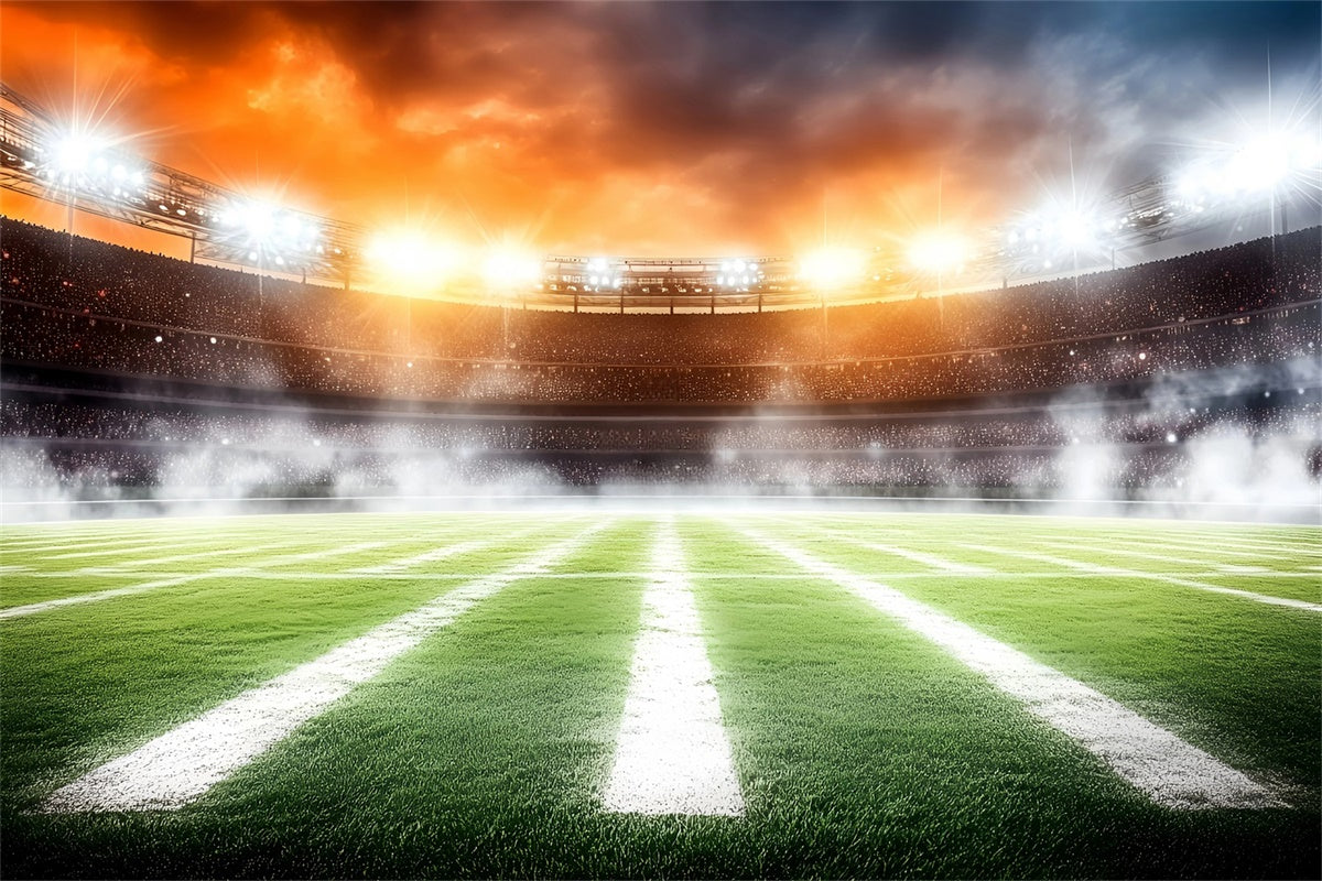 Football Stadium Backdrop Stadium Lights Smoke Backdrop GQ6-284