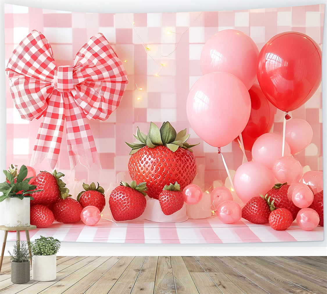 Happy Birthday Backdrop Sweet Berry Bow Backdrop GQ6-305