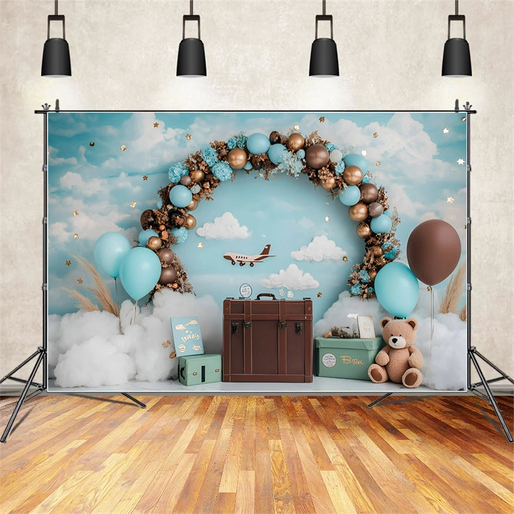 Smash Cake Backdrop Little Aviator Sky Adventure Backdrop GQ6-312
