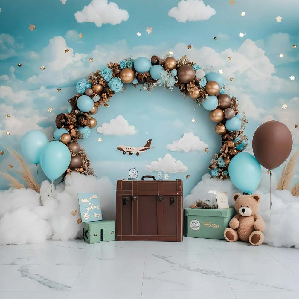 Smash Cake Backdrop Little Aviator Sky Adventure Backdrop GQ6-312
